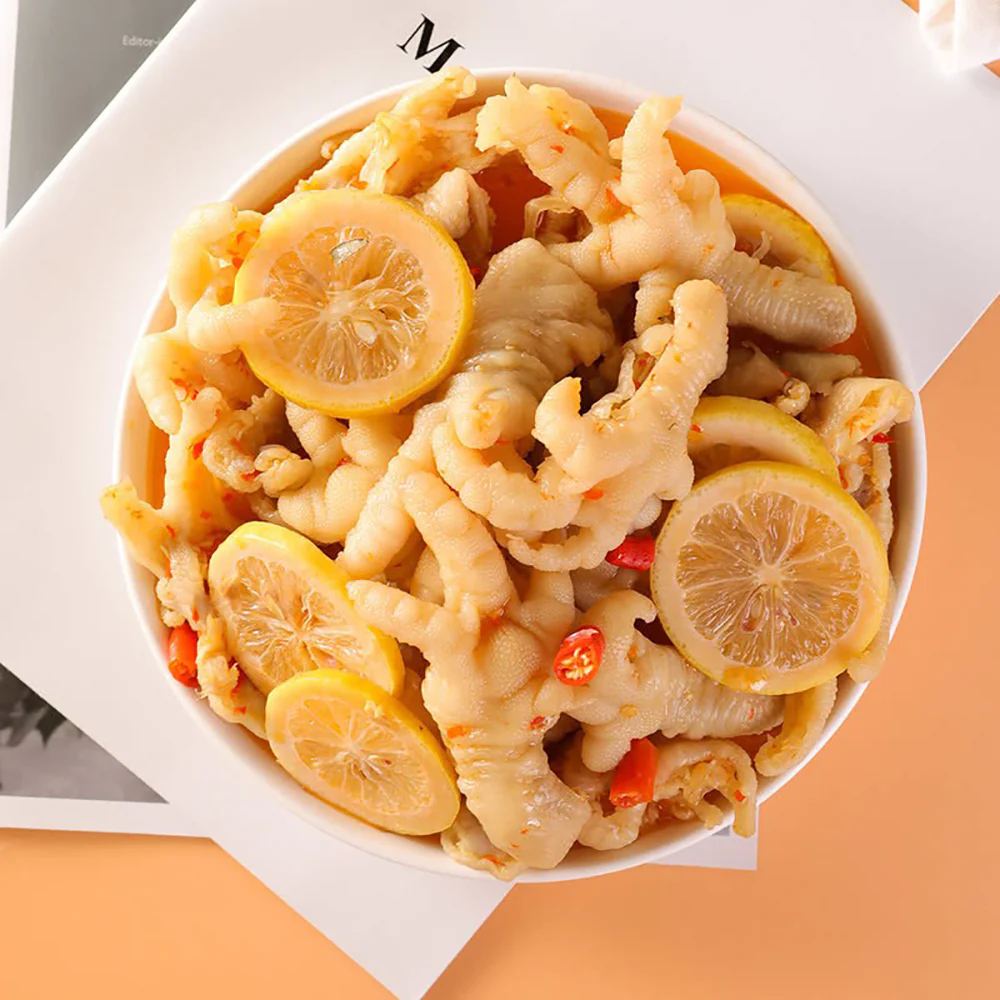 Xiao Hu Duck Lemon Spicy Boneless Chicken Feet - 580g - Image 3