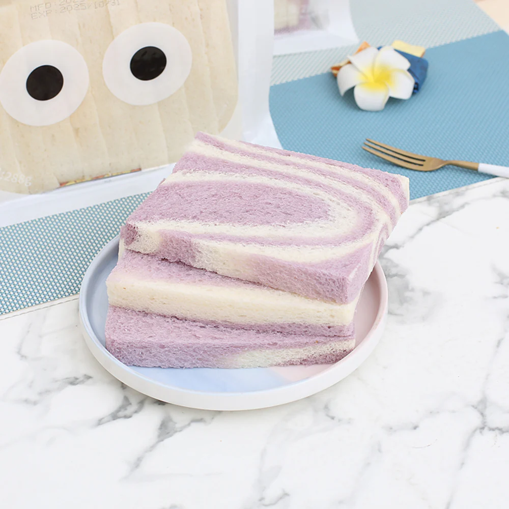 Xiaobai Xinliruan Crustless Taro Toast Bread 288g - Soft Sliced Bread for Breakfast & Snacks - Image 2