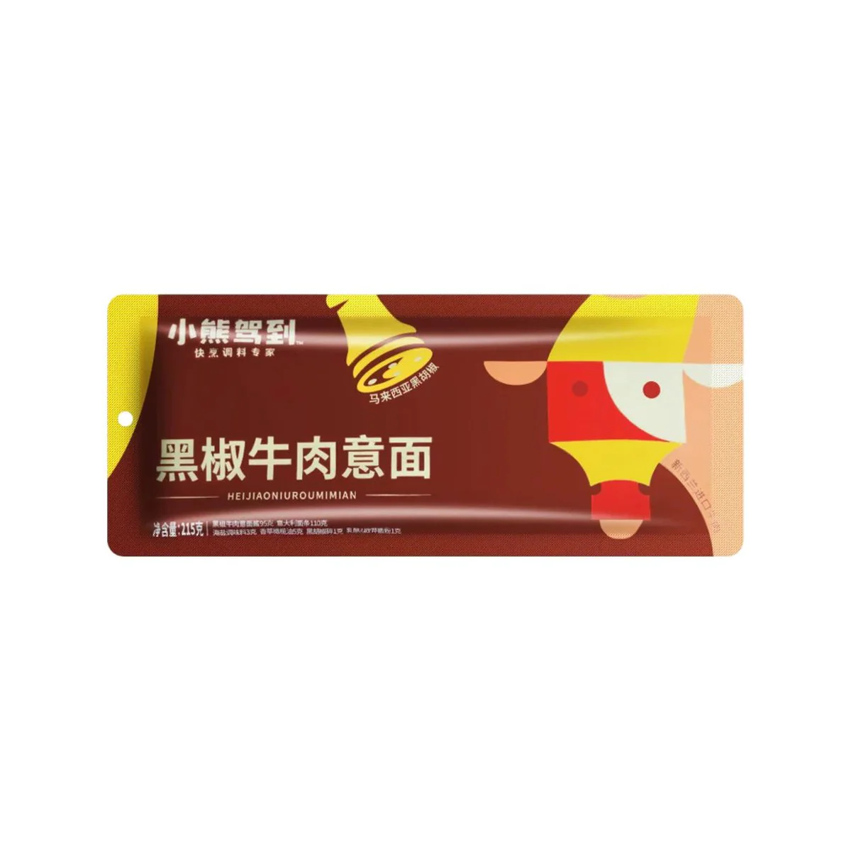 Xiaoxiong Jiadao Black Pepper Beef Pasta 215g - Heat & Eat Ready Meal