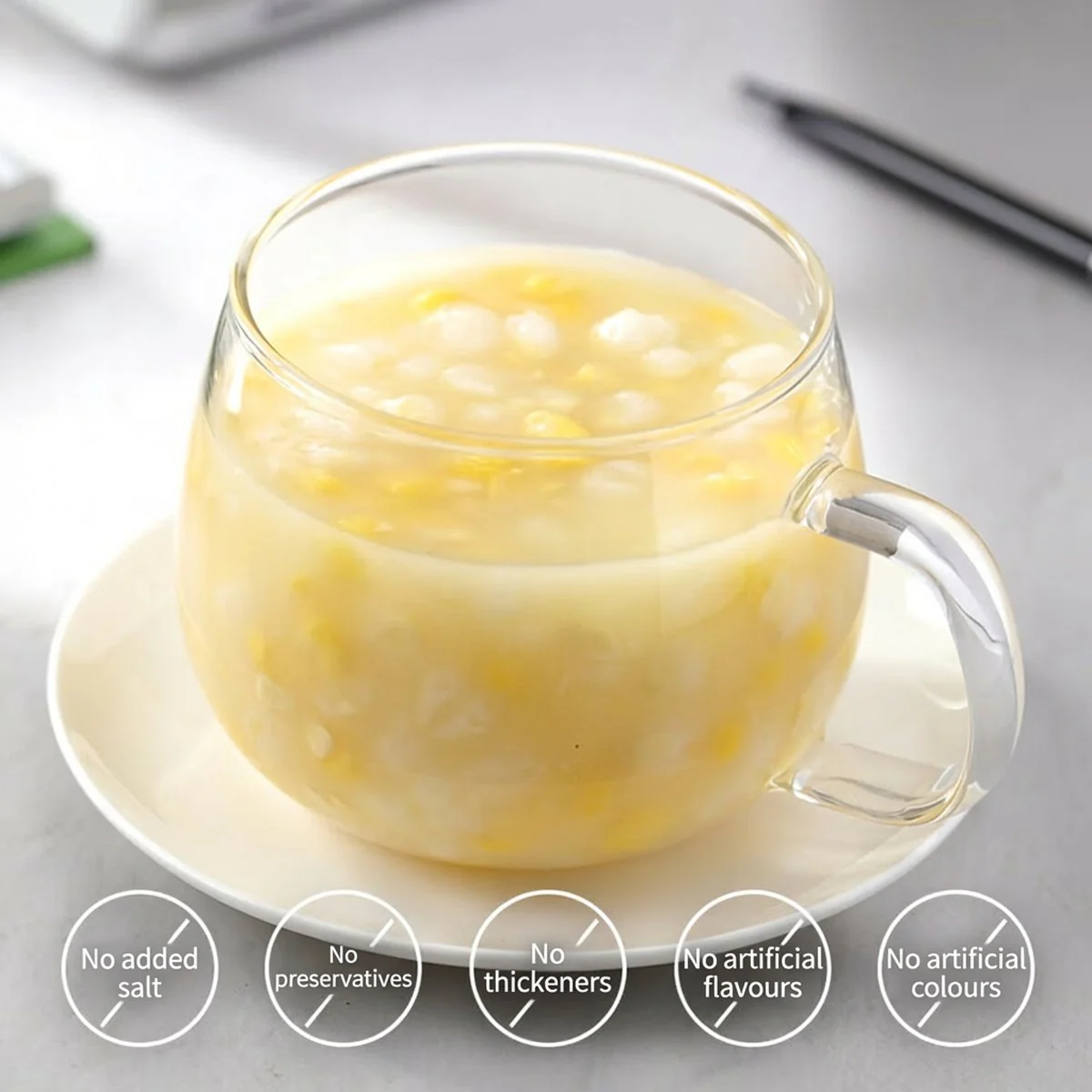 Xibei Frozen Dehulled Waxy Corn Soup 300g - Sweet Corn Congee Ready in Minutes - Image 3