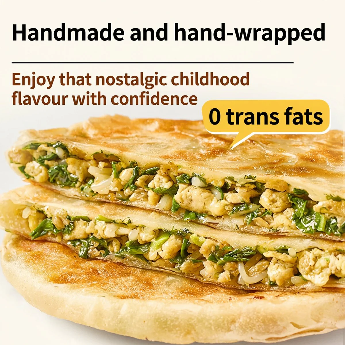 Xibei Kungfu Dishes Flaky Chinese Chive & Egg Stuffed Pancake 200g - Chinese Stuffed Flatbread - Image 3