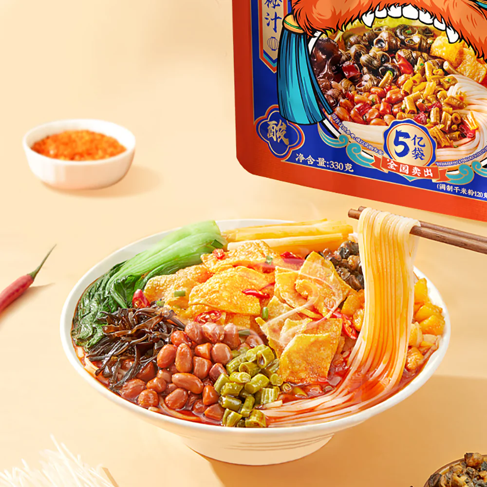 XiLuoHui Spicy River Snail Rice Noodles - 330g - Image 5