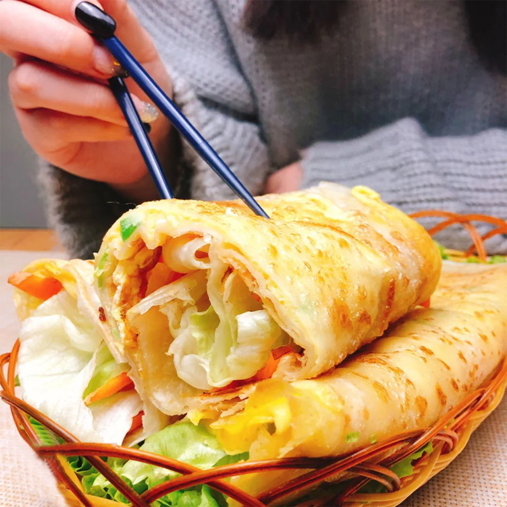 Xinjie Haoshidian Frozen Egg Pancake Wraps (Jidan Guanbing) - 10 Pieces, 900g - Chinese Street-Style Pancake Skins - Image 2