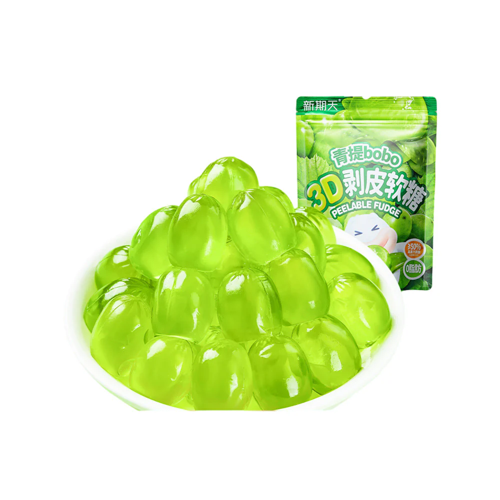 Xinqitian Bobo 3D Peelable Gummies - Green Grape 75g - Peelable Jelly Candy