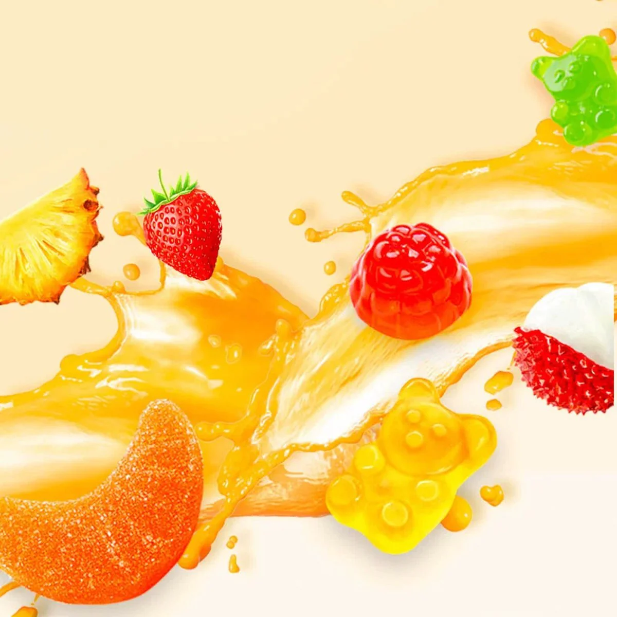 Xu Fuji Fruit Juice Gummies 230g - Mixed Fruit Candy - Image 3