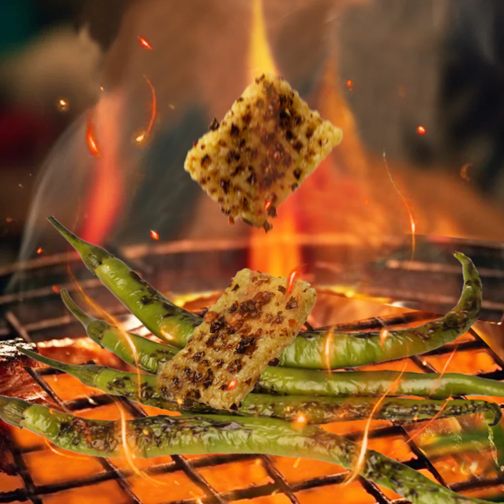 Xuntangji Thick-Cut Guoba Rice Crackers - Charcoal-Grilled Chili Pepper (Spicy) 100g - Image 2