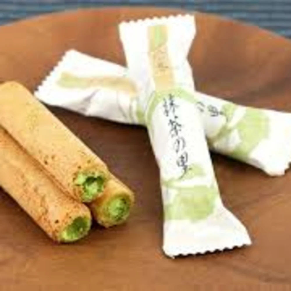 Yamamasa Koyamaen Matcha Cream Wafer Rolls 110g - Japanese Cigar Cookies with Uji Matcha - Image 2