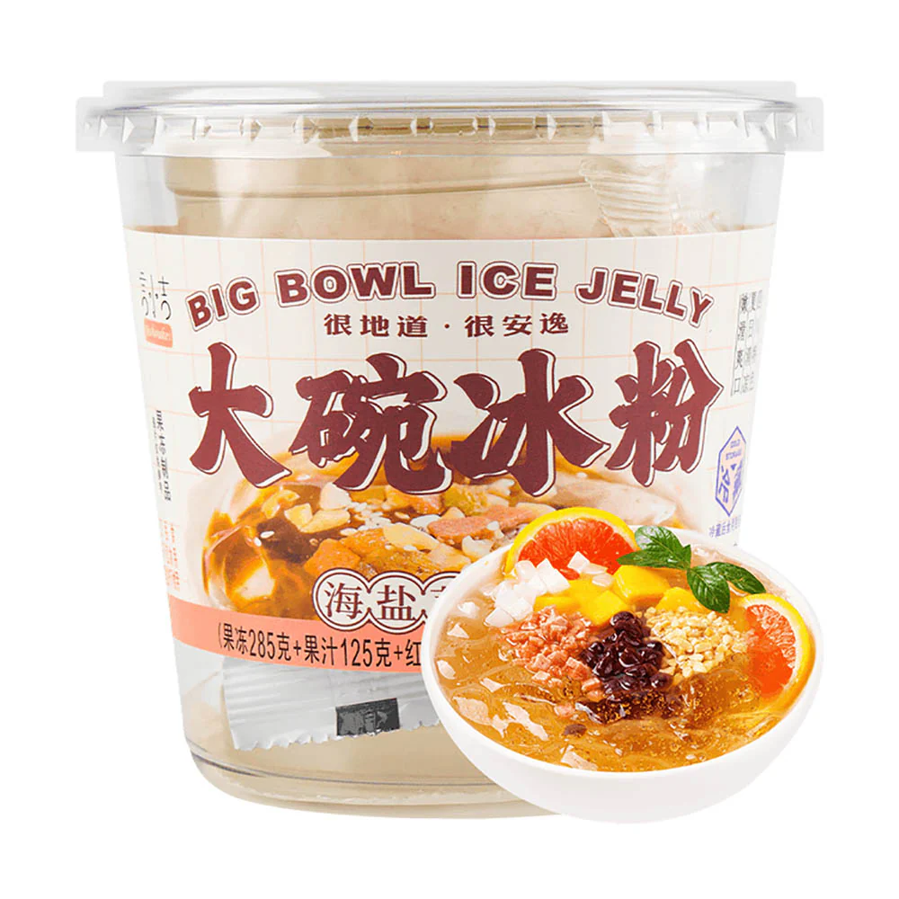 Yanshouji Big Bowl Ice Jelly, Ready-to-Eat, Sea Salt Lychee Flavor - 450g