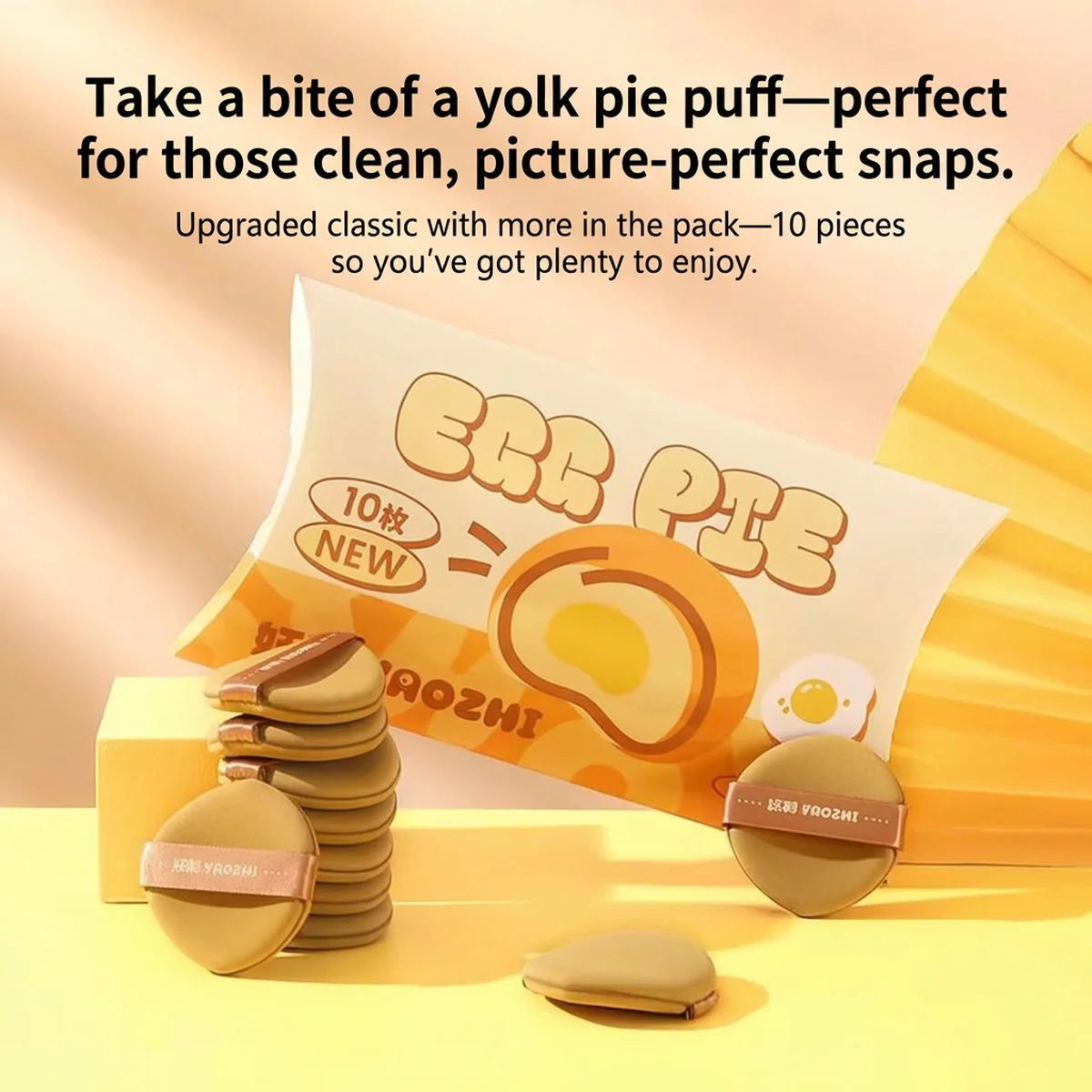 Yaozhi Crazy Egg Pie Powder Puffs – 10 Pack - Image 2