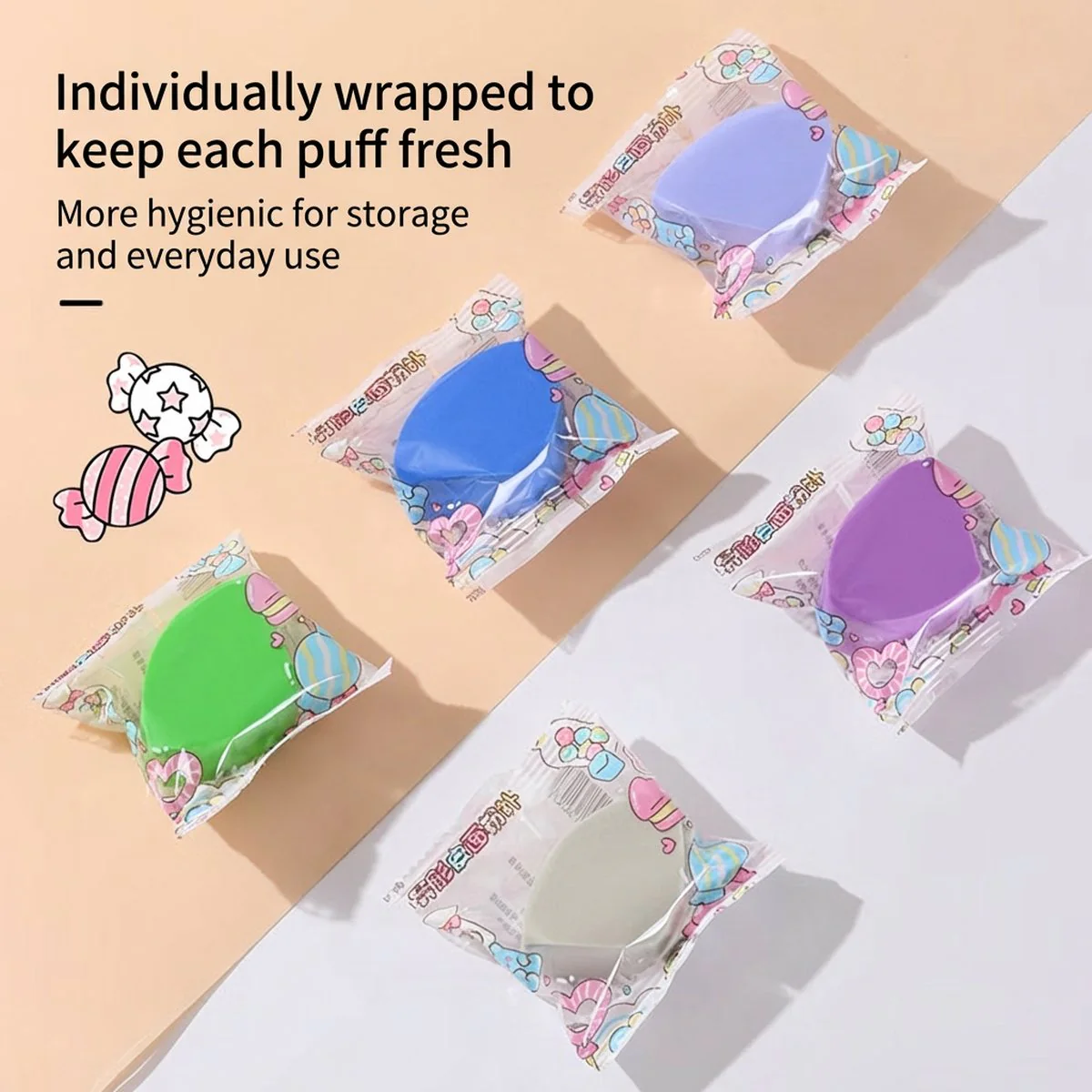 YAOZHI Irregular Soft-Touch Powder Puff - Random Colour, 1 Piece - Image 2