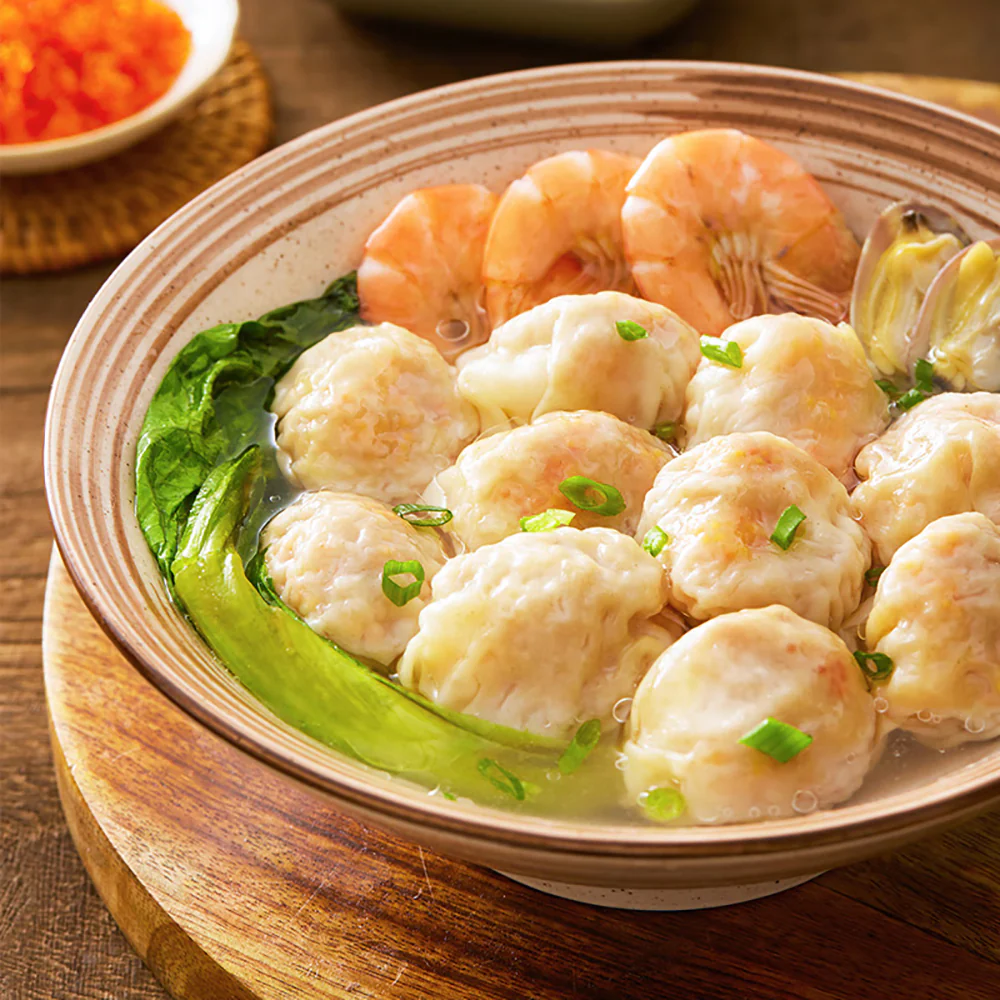 Yi Xun Yi Wei Frozen Shrimp Wontons with Flying Fish Roe 157.5g - Tobiko Shrimp Wontons - Image 2