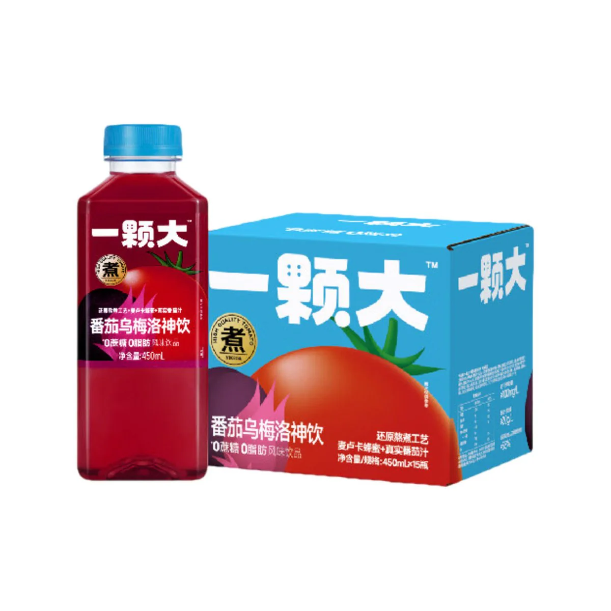 Yikeda Tomato, Smoked Plum & Hibiscus Drink 450ml x 15 Bottles (Case)
