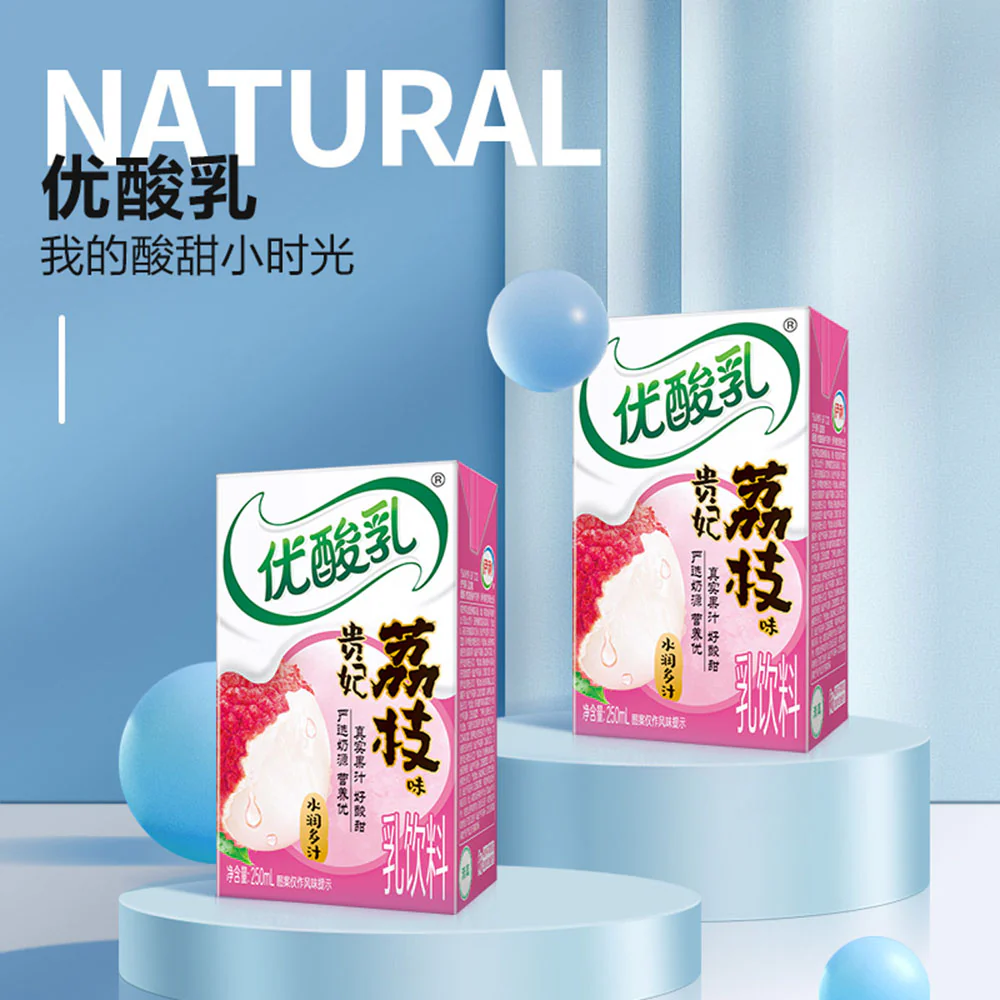 Yili Probiotic Drink Lychee Flavor - 250ml x 24 - Image 4
