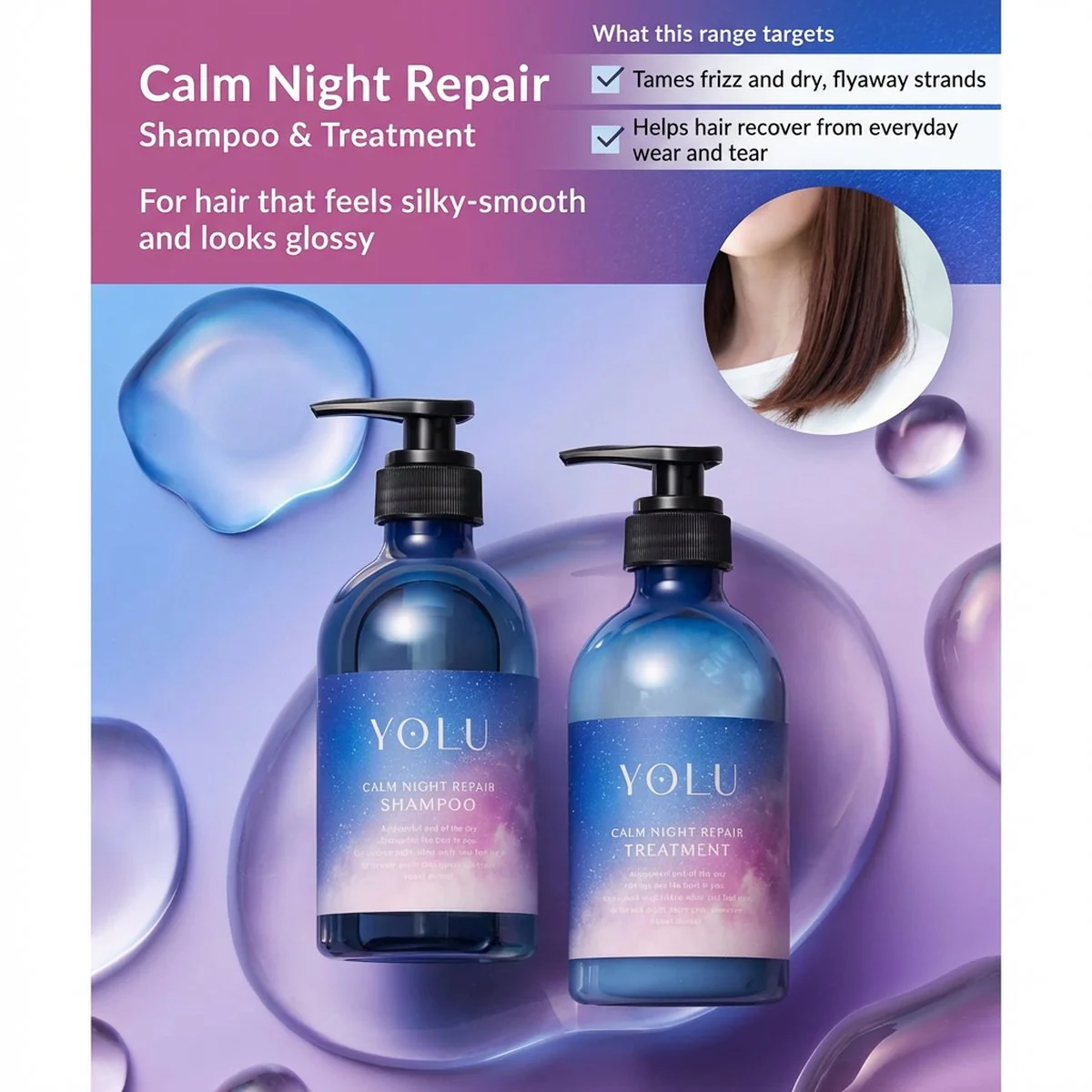 YOLU Calm Night Repair Hair Treatment 440g - Overnight Conditioner - Image 4