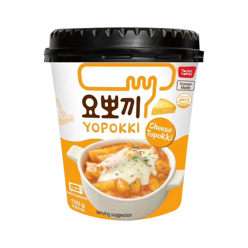 Yopokki Cheese Topokki Cup 120g - Instant Korean Tteokbokki