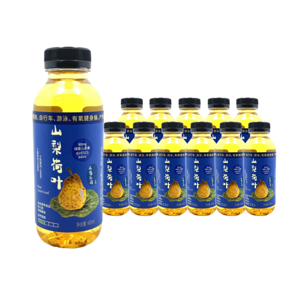 Youke Leyuan Pear Lotus Leaf Water – 400ml x 12 Bottles - Refreshing Herbal Drink