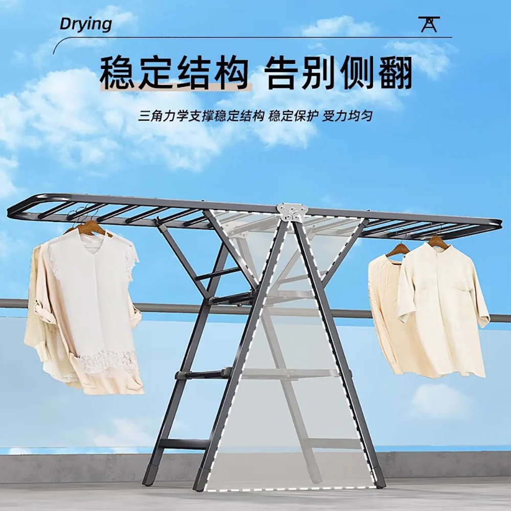 Youqin Foldable Clothes Drying Rack, Gun Grey, 1.8m, Three-Tier - Image 5