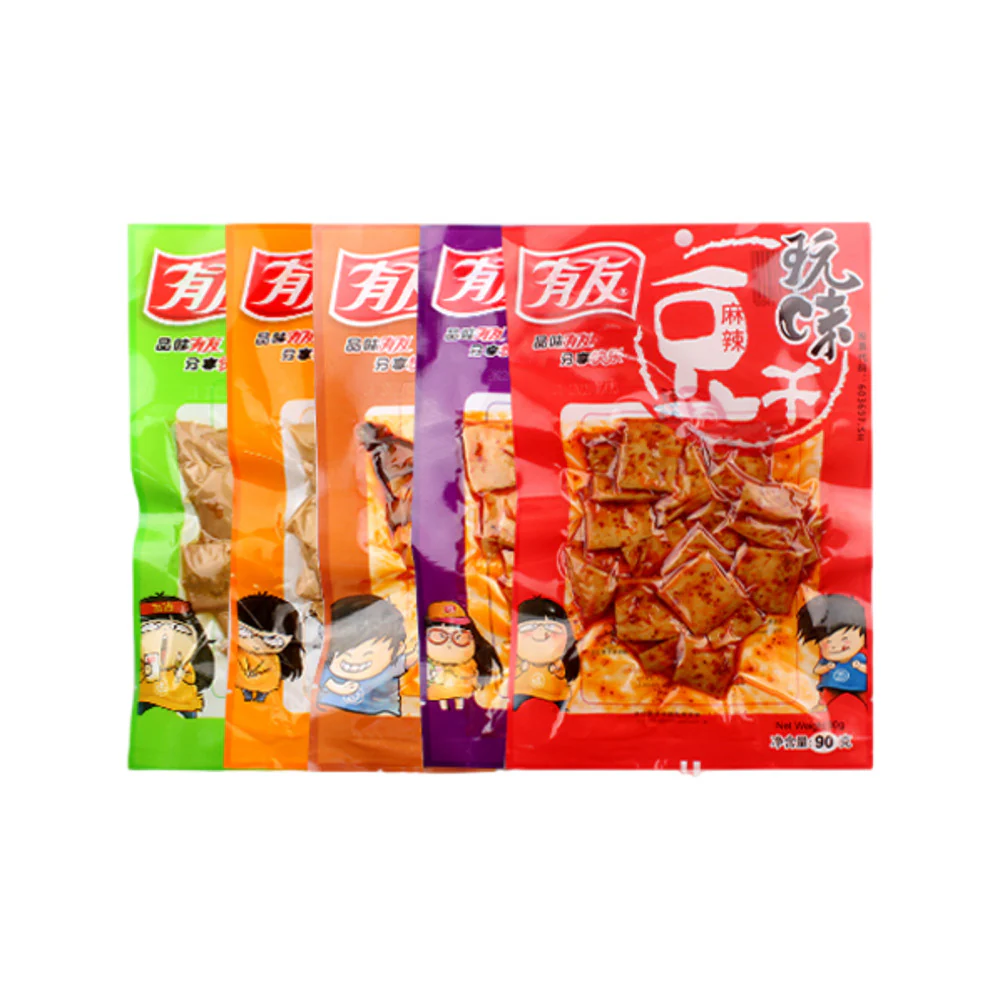 Youyou Pickled Chili Tofu Bites 90g – Spicy Tofu Snack - Image 2