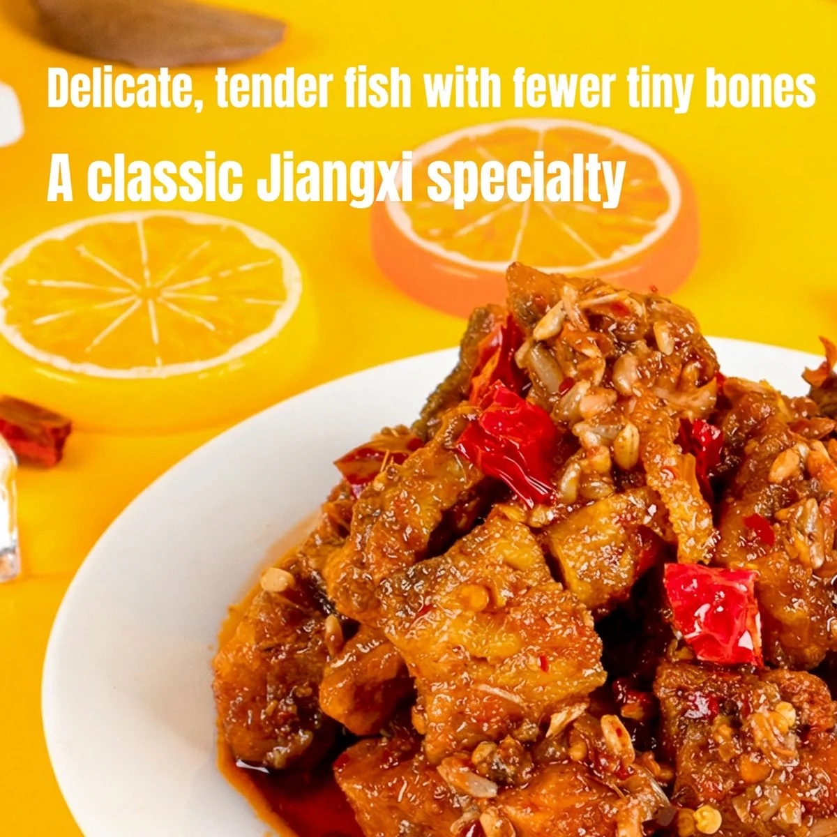 Yu Ge Spicy Jiuzao Fish Snack 100g - Rice-Fermented Fish Bites - Image 2