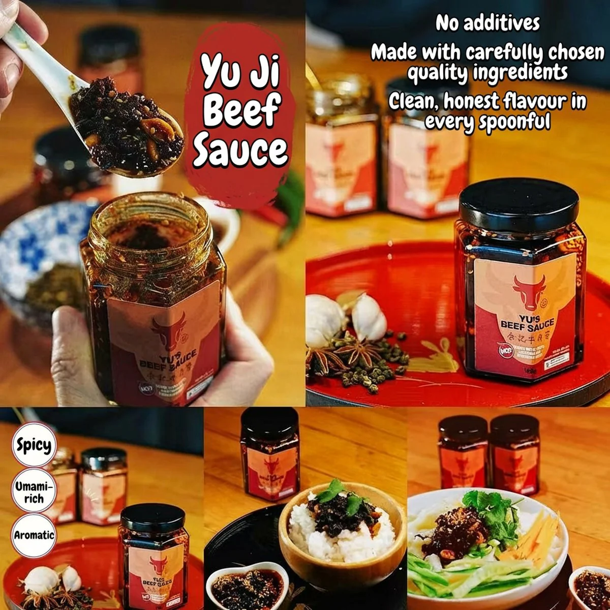 Yu Ji Spicy Beef Sauce 180g - Chinese Chili Beef Condiment for Noodles & Rice - Image 4