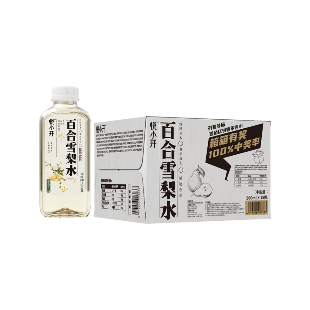 Yue Xiaokai Lily & Snow Pear Drink 500ml x 15 - Herbal Pear Water