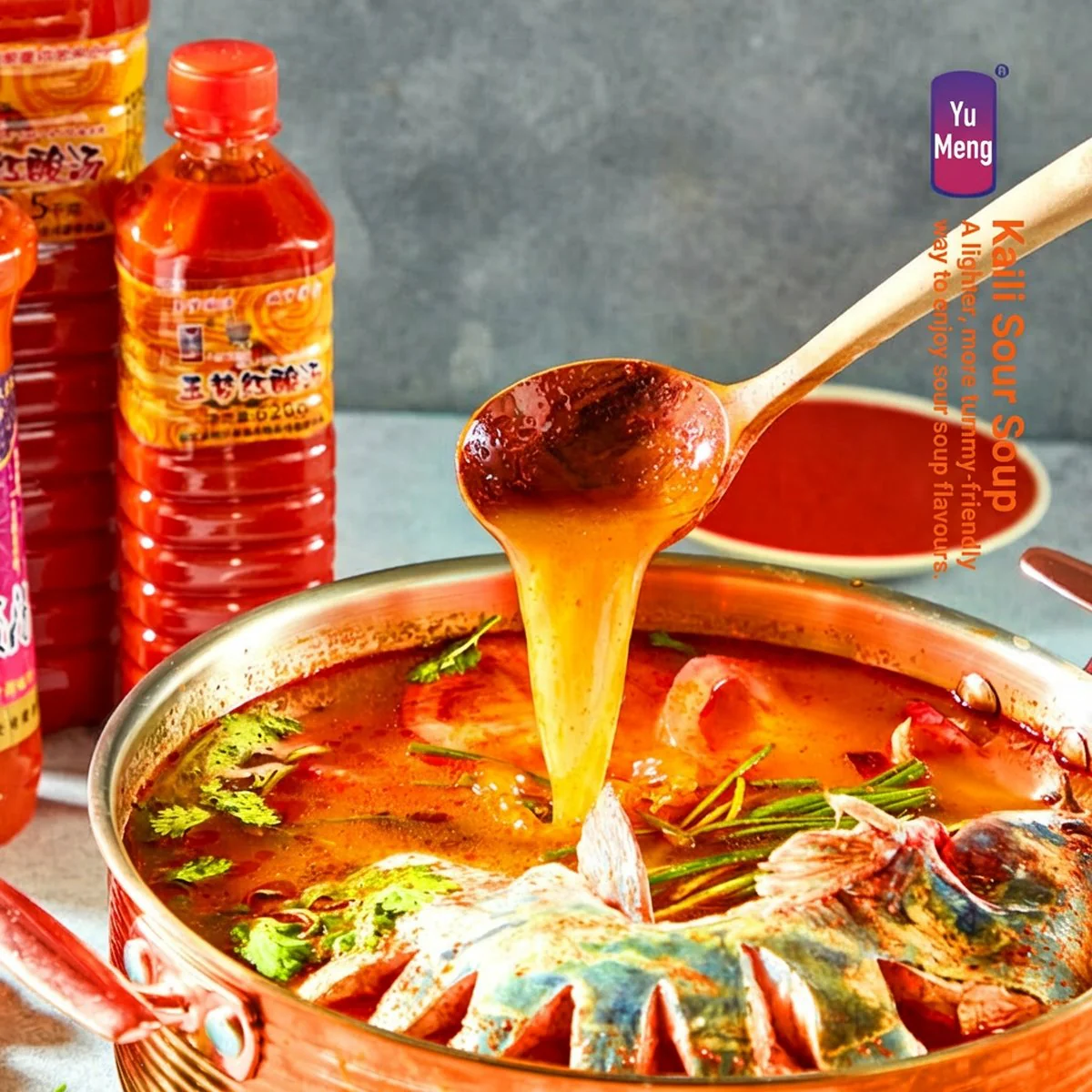 Yumeng Red Sour Soup Seasoning 620g – Guizhou-Style Hot Pot & Fish Soup Base - Image 2
