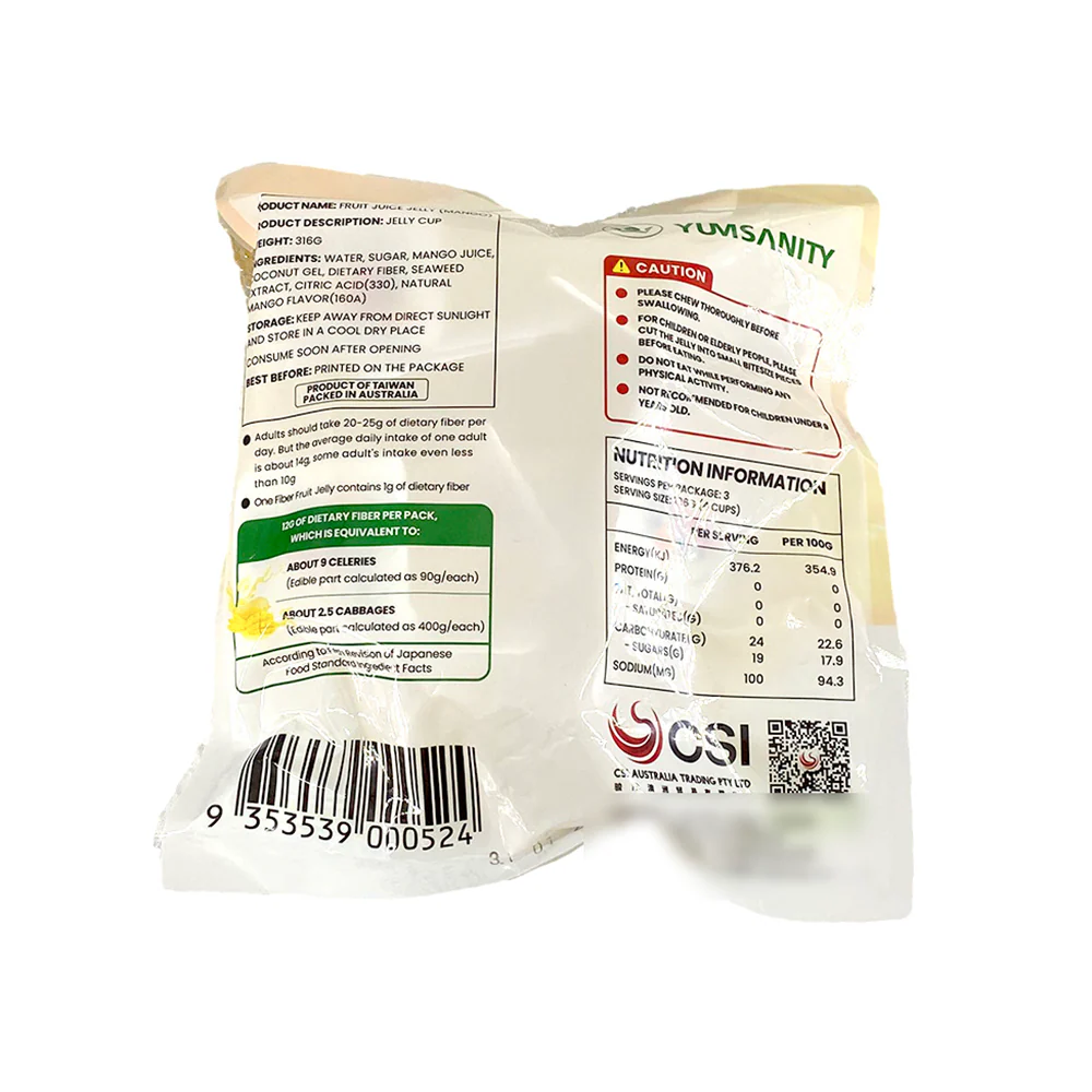 Yumsanity Fiber Jelly Mango Flavour - 316g - Image 2