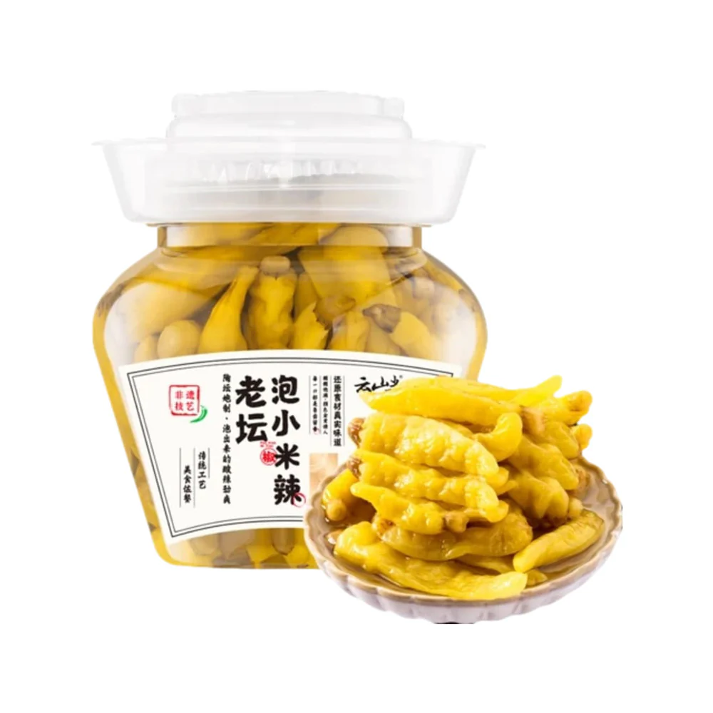 Yunshanban Old Jar-Style Pickled Xiao Mi La Chili Peppers 500g – Chinese Pickled Bird’s Eye Chilies