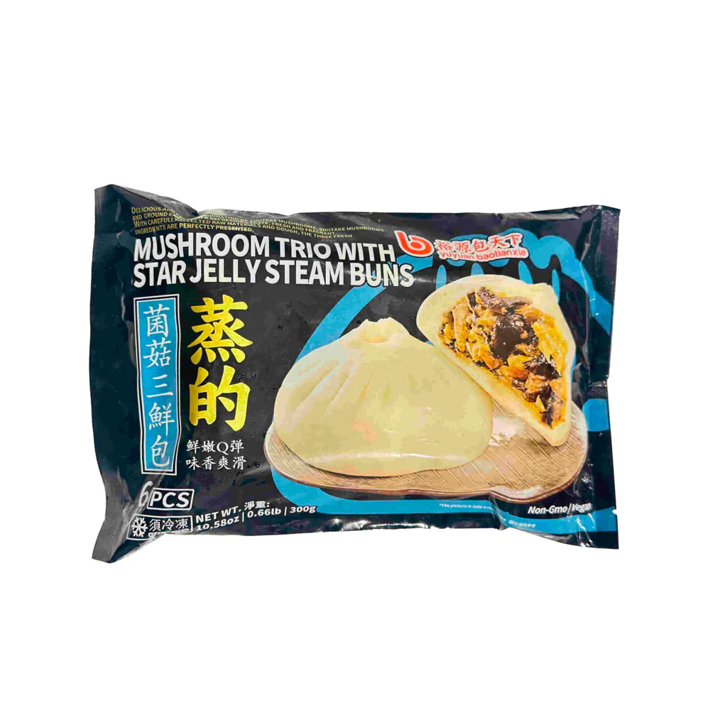 Yuyuan Mushroom Trio with Star Jelly Steamed Buns 300g – 6 Pieces (Frozen)