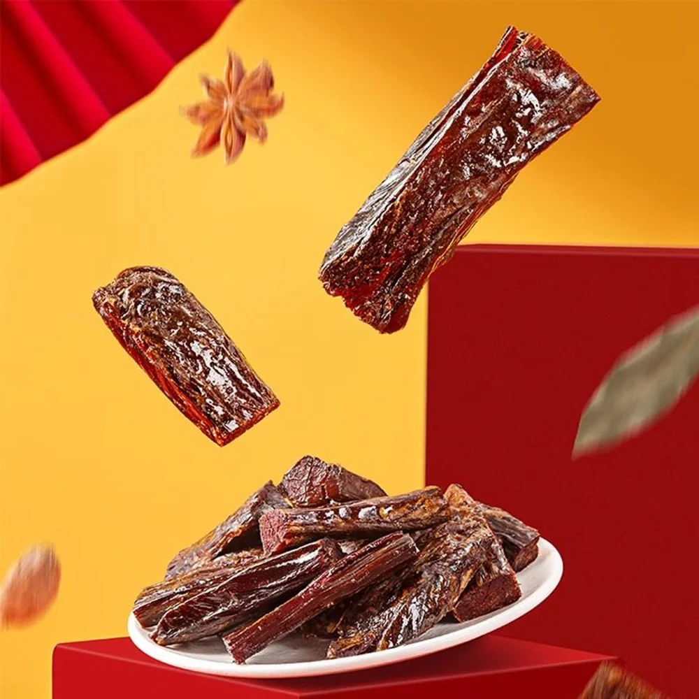 Zhang Fei Five-Spice Air-Dried Beef 42g - Chinese Beef Jerky Snack - Image 3
