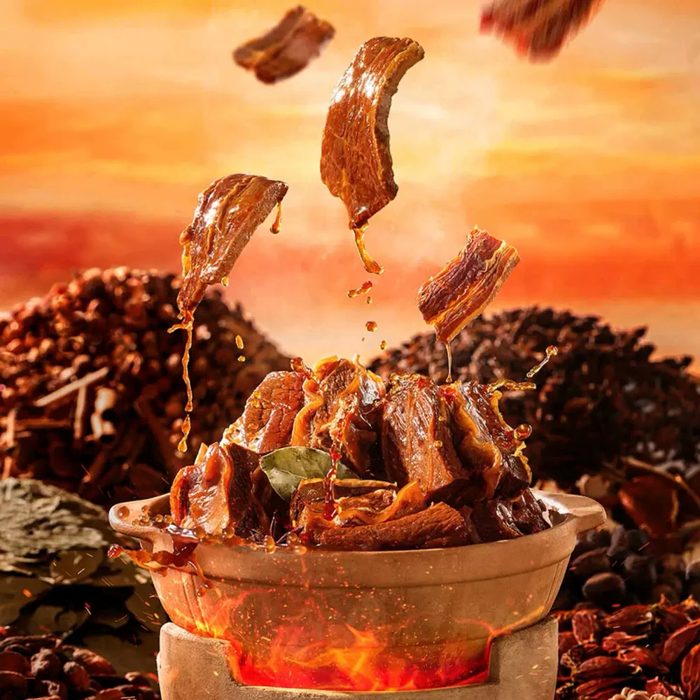 Zhang Fei Spicy Beef Rib Slices – 4 Packs, Total 600g - High-Protein Chinese Jerky Snack - Image 2