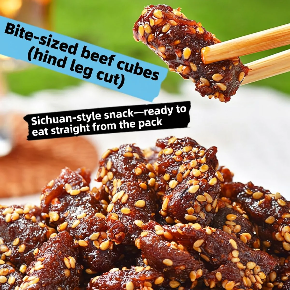 Zhangfei Five-Spice Beef Bites 45g - Spicy Chinese Beef Snack - Image 2
