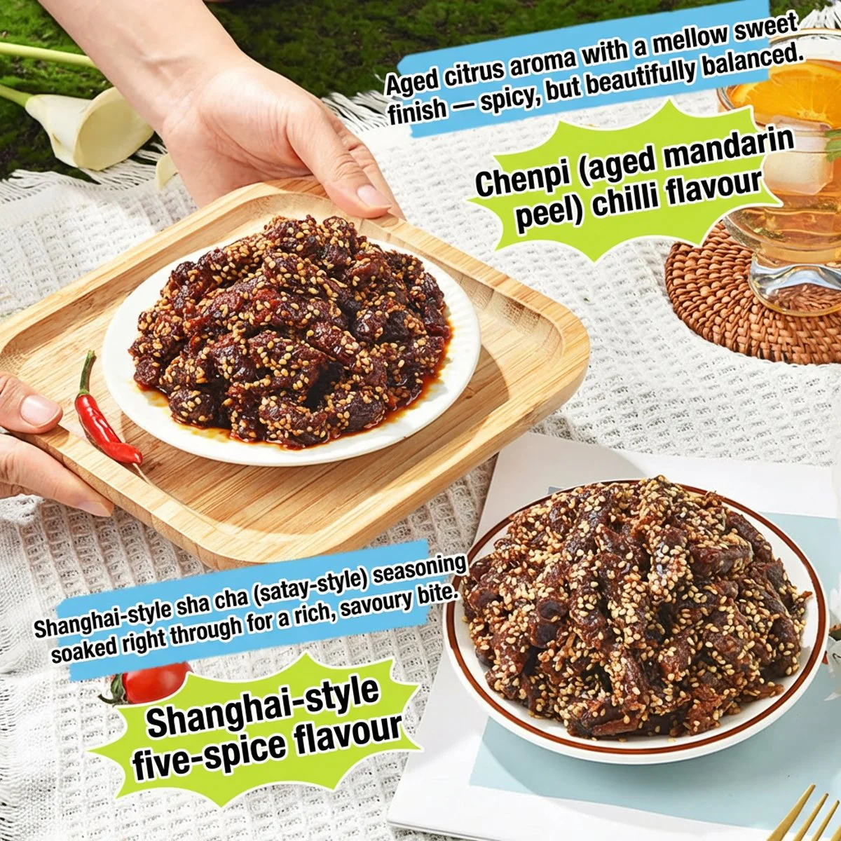 Zhangfei Five-Spice Beef Bites 45g - Spicy Chinese Beef Snack - Image 3
