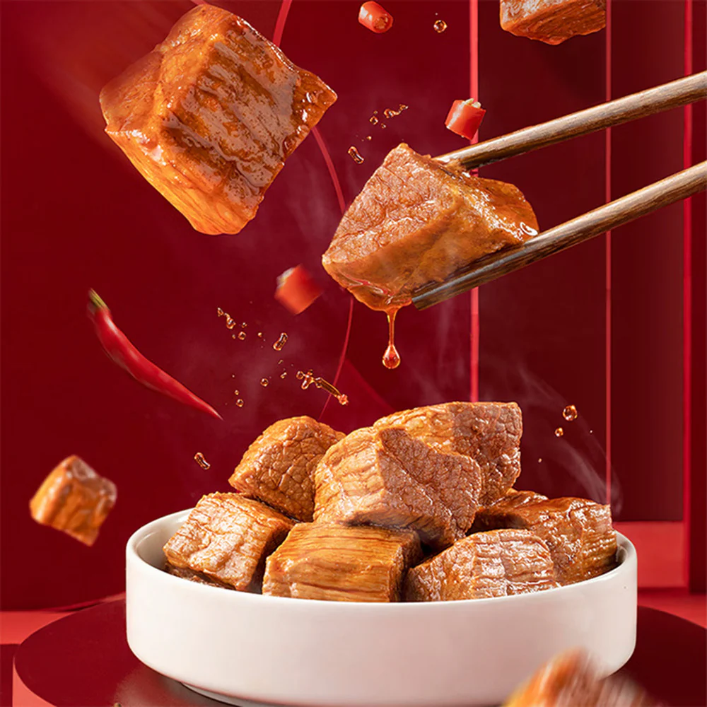 Zhangfei Spicy Braised Chunky Beef 170g - Ready-to-Eat Braised Beef for Noodles & Rice - Image 2