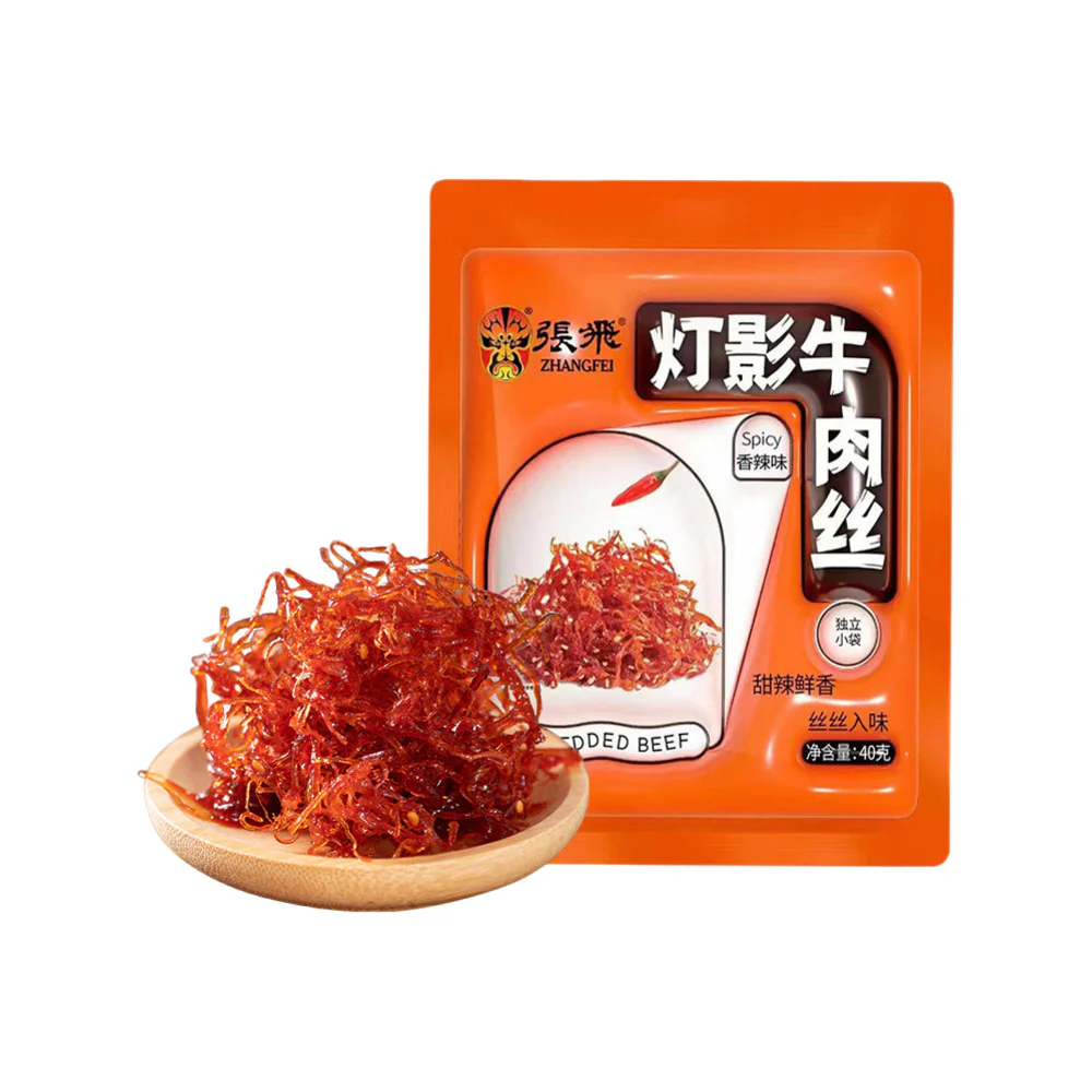 Zhangfei Spicy Shredded Beef 40g – Dengying-Style Chinese Beef Snack