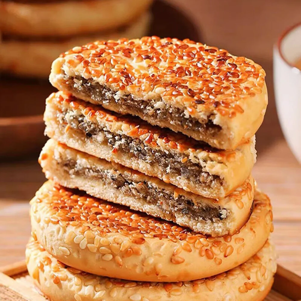Zhao Laoshi Pan-Fried Sesame Cakes with Black Sesame Filling - 500g - Image 2