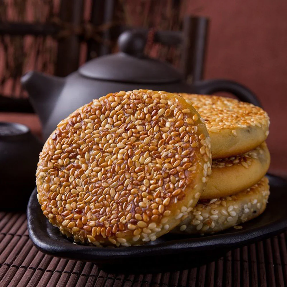 Zhao Laoshi Pan-Fried Sesame Cakes with Black Sesame Filling - 500g - Image 3