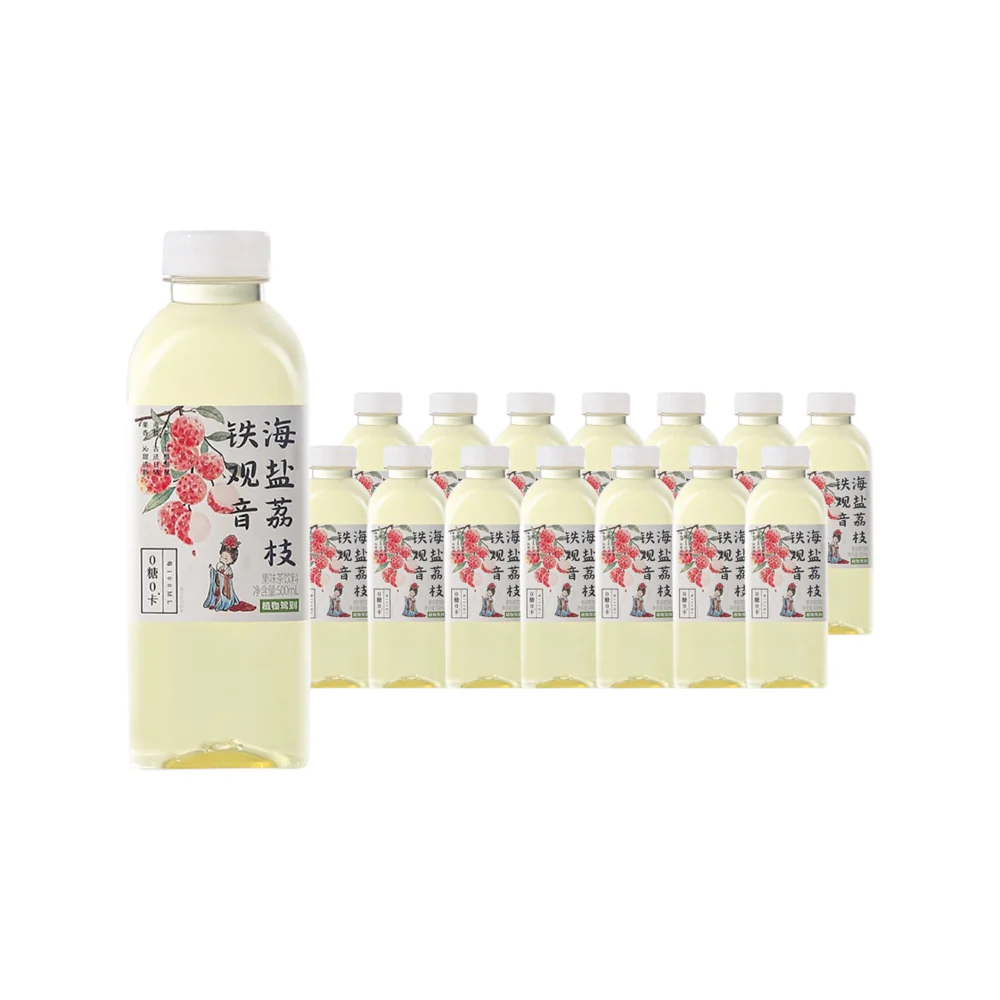 Zhiwu Jiadao Sugar-Free Sea Salt Lychee Tieguanyin Oolong Tea 500ml x 15 – Zero Sugar Lychee Oolong Drink