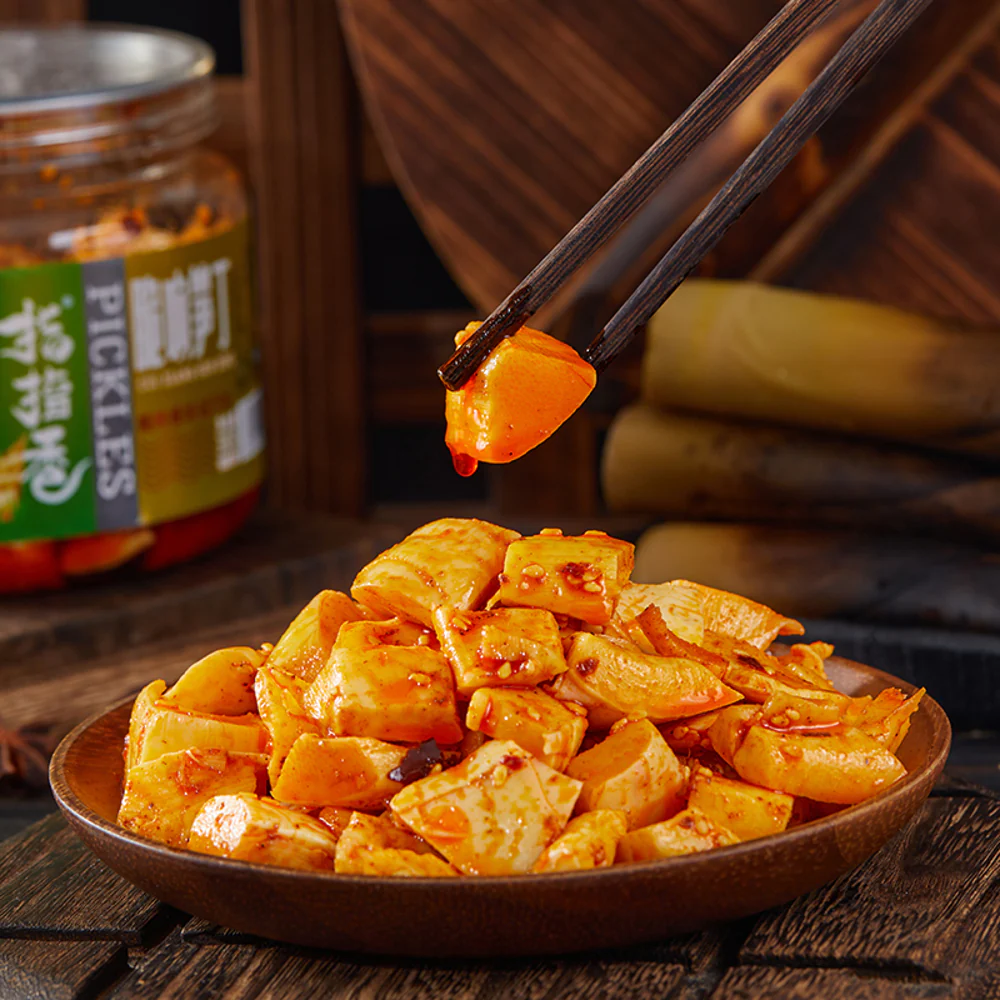 ZhiZhiXiang Crispy Pickled Bamboo Shoot Cubes - 380g - Image 2