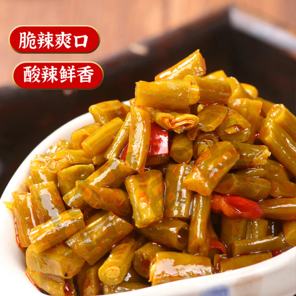 Zhizhixiang Sour & Spicy Pickled Long Beans 400g - Chinese Yardlong Bean Pickles - Image 2