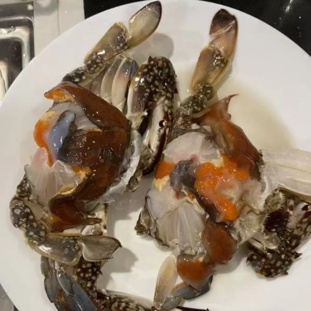 Zhoushan Roe-On Raw-Marinated Blue Swimming Crab (Salty) – Frozen 200g - Image 4
