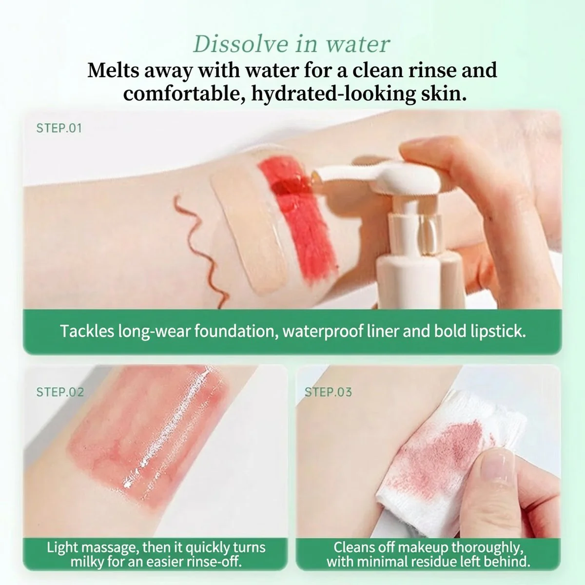 Zhuben Qinghuan Plant-Derived Cleansing Oil Value Set 150 ml (100 ml + 50 ml) - Lightweight Makeup Remover - Image 3