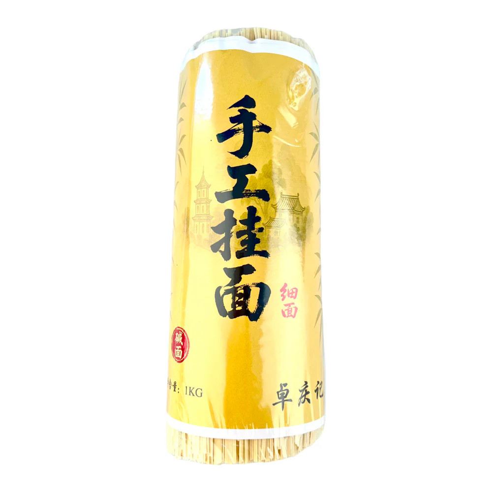 Zhuoqingji Handmade Alkaline Wheat Noodles (Thin) 1kg - Chinese Gua Mian