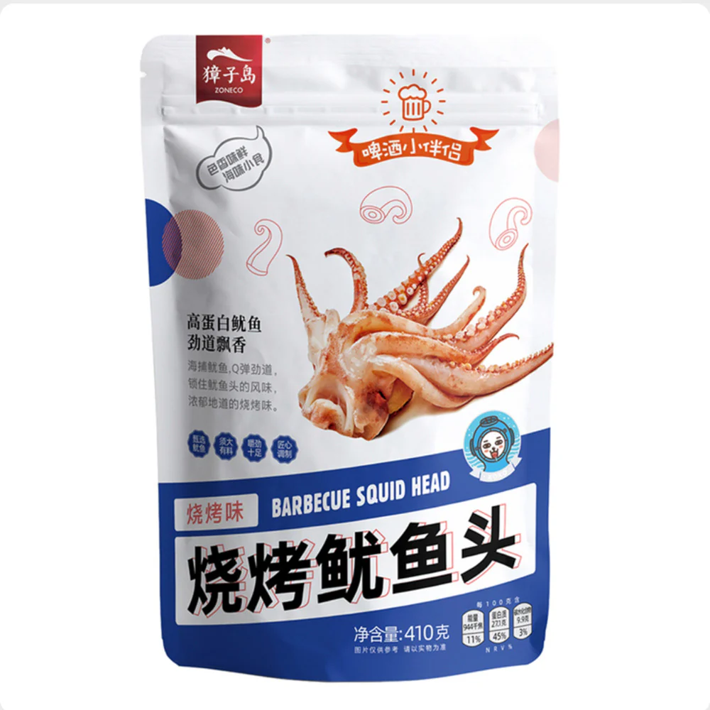 ZONECO Barbecue-Flavoured Squid Head 410g – Limited Import
